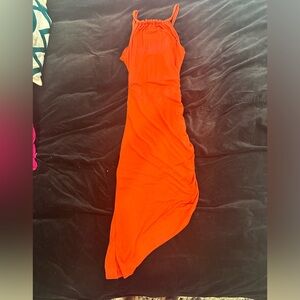 Lovers + Friends Asymmetrical Tie Back dress, red, size XS